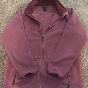 L.L Bean Fleece Women's Fleece Jacket in Burgundy size large